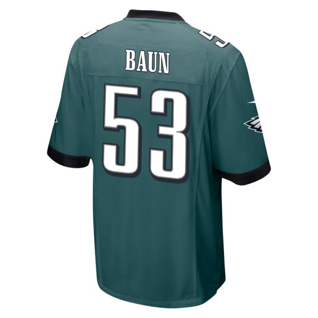 Zack Baun 53 Philadelphia Eagles Super Bowl LIX New Orleans Patch Game Men Jersey - Midnight Green - Image 2