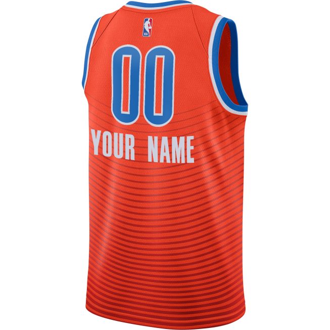 Oklahoma City Thunder Jordan Brand Swingman Custom Jersey - Statement Edition - Orange - Image 3