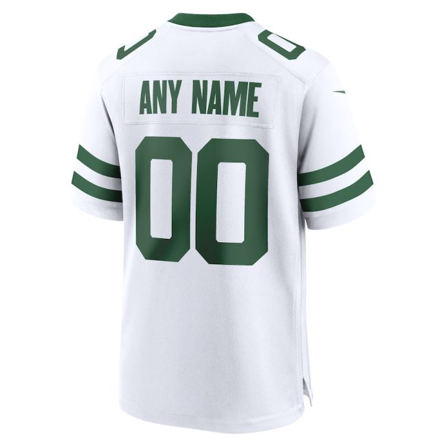 New York Jets Custom Game Men Jersey - Legacy White - Image 3