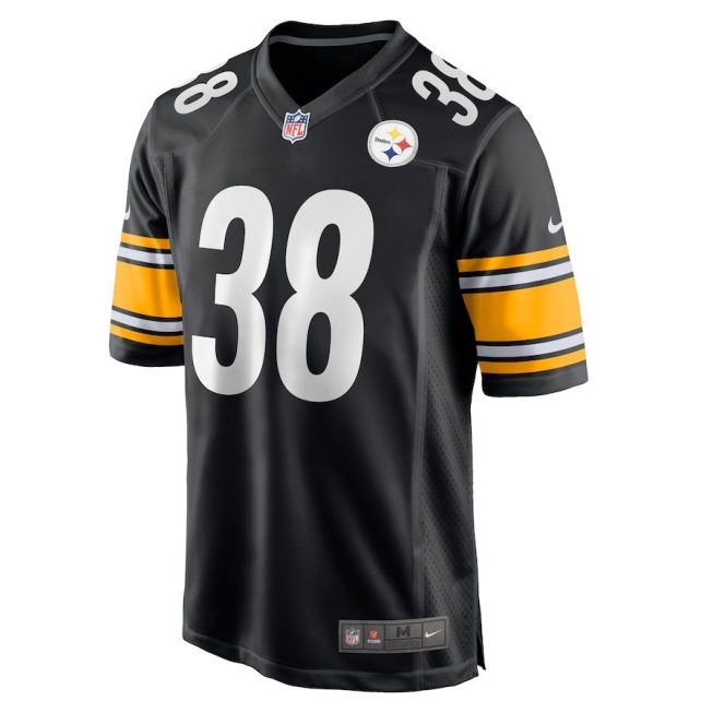 Caleb Johnson 38 Pittsburgh Steelers Game Men Jersey - Black - Image 2
