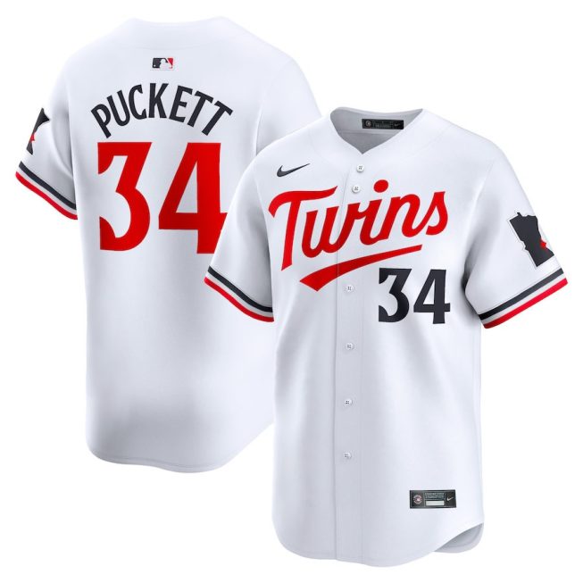 Kirby Puckett 34 Minnesota Twins Home Limited Player Men Jersey - White