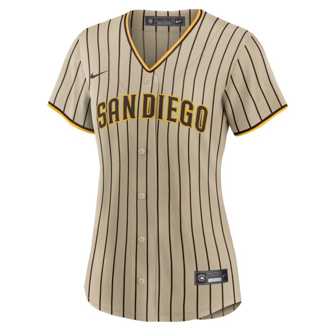 San Diego Padres Women's Alternate Replica Team Jersey - Tan - Image 2