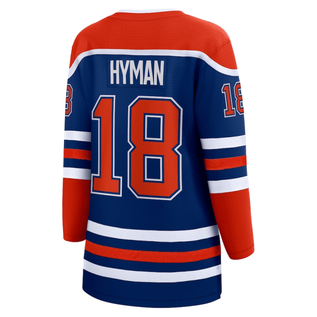 Zach Hyman 18 Edmonton Oilers 2024 Stanley Cup Final Home Breakaway Player Jersey - Royal, Women - Image 3
