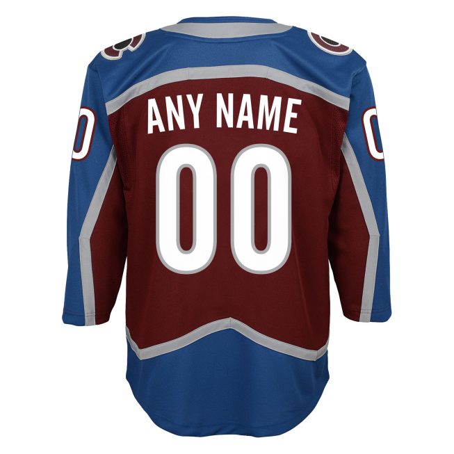 Colorado Avalanche Youth Home Premier Custom Jersey - Burgundy - Image 3