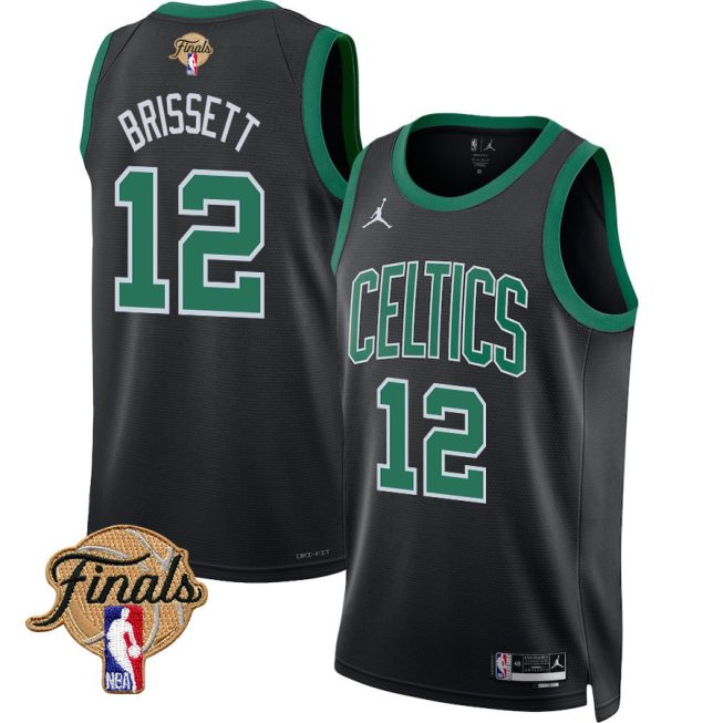 Oshae Brissett 12 Boston Celtics 2024 FINALS PATCH Swingman Jersey - Statement Edition - Black