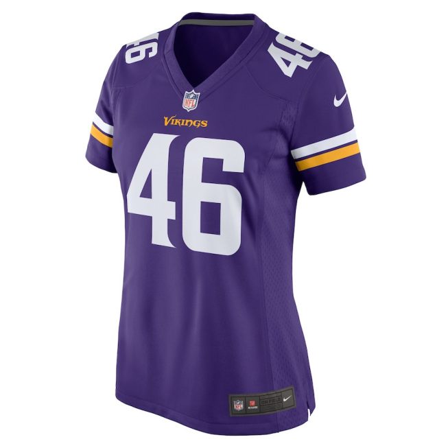 Myles Dorn 46 Minnesota Vikings Women Game Jersey - Purple - Image 2