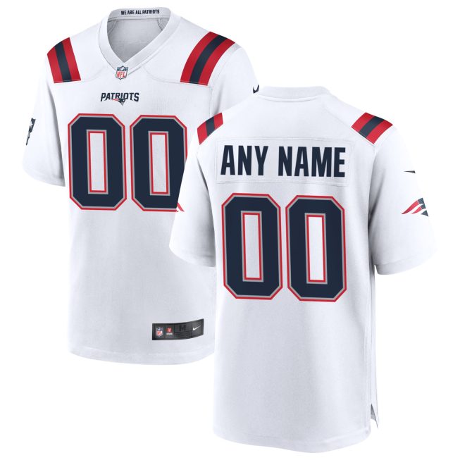 New England Patriots Custom Game Jersey - White