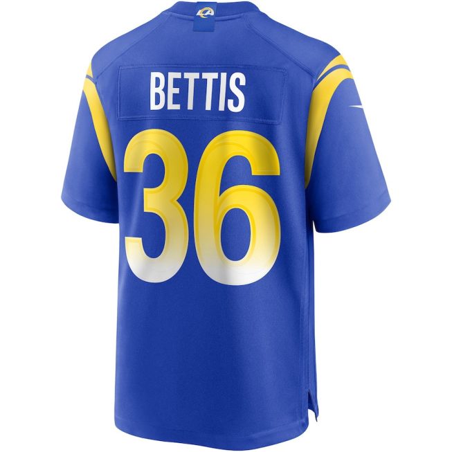 Jerome Bettis 36 Los Angeles Rams Men Game Retired Jersey - Royal - Image 3
