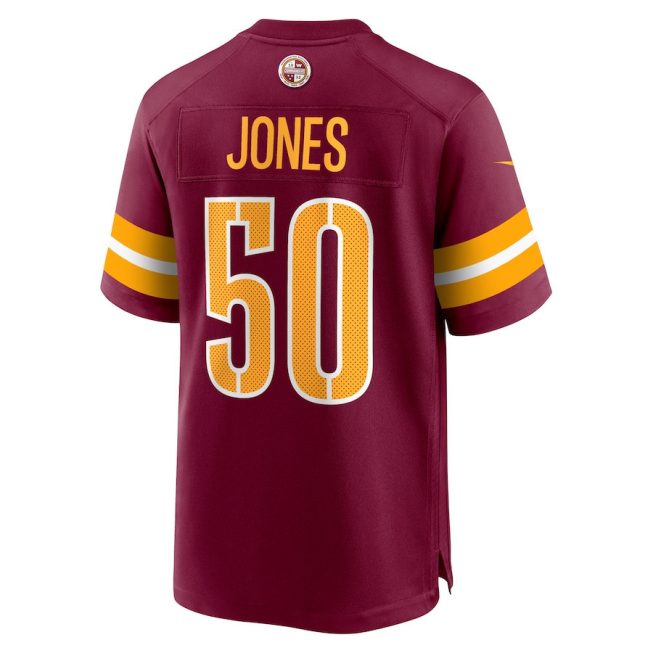 Andre Jones Jr. 50 Washington Commanders Men Game Jersey - Burgundy - Image 3