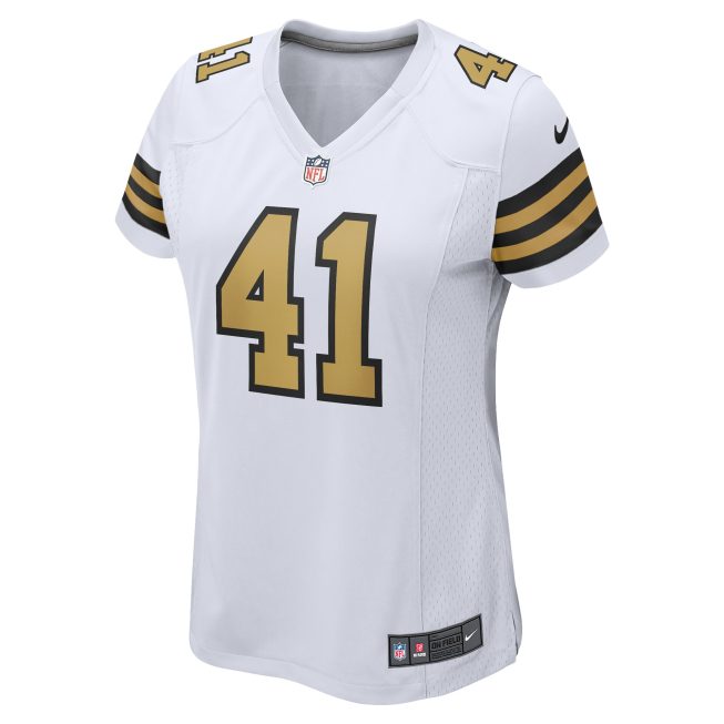 Alvin Kamara New Orleans Saints Women's Alternate Game Jersey - White - Image 2