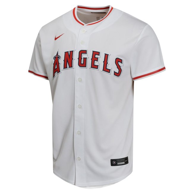 Mike Trout Los Angeles Angels Youth Home Game Player Jersey - White - Image 2