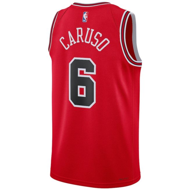 Alex Caruso 6 Chicago Bulls Unisex Swingman Jersey - Icon Edition - Red - Image 3