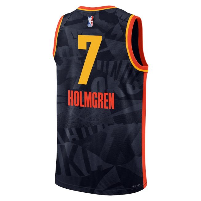 Chet Holmgren 7 Oklahoma City Thunder 2023/24 City Edition Swingman Jersey - Navy - Image 3