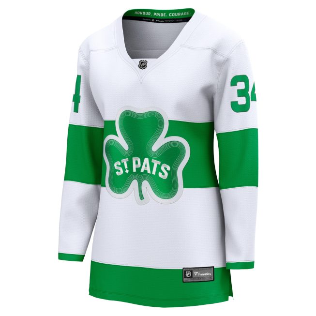 Auston Matthews Toronto Maple Leafs Fanatics Women's St. Patricks Alternate Premier Breakaway Player Jersey - White - Image 2