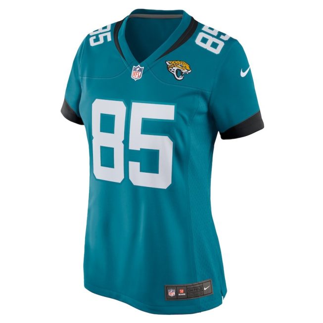 Brenton Strange 85 Jacksonville Jaguars Women Team Game Jersey - Teal - Image 2