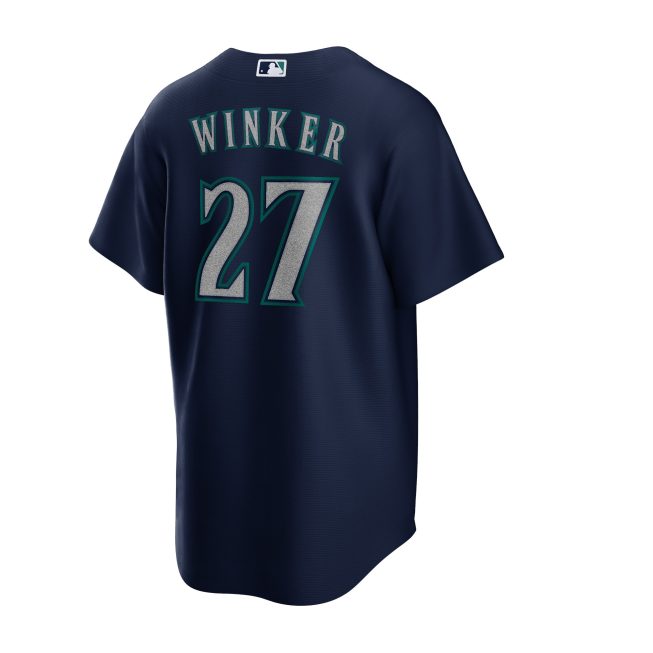 Jesse Winker Seattle Mariners Alternate Replica Player Jersey - Navy - Image 3