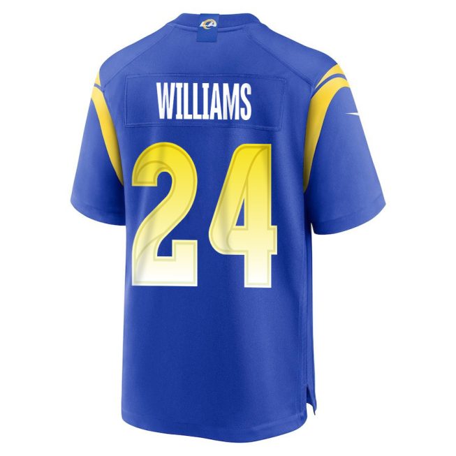 Darious Williams 24 Los Angeles Rams Super Bowl LIX New Orleans Patch Game Men Jersey - Royal - Image 2