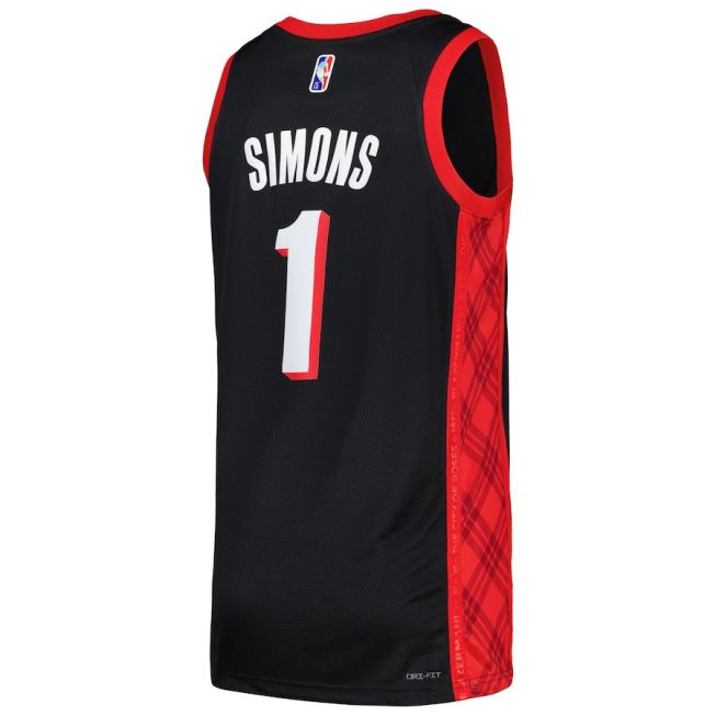 Anfernee Simons 1 Portland Trail Blazers Swingman Men Jersey - City Edition - Black - Image 3