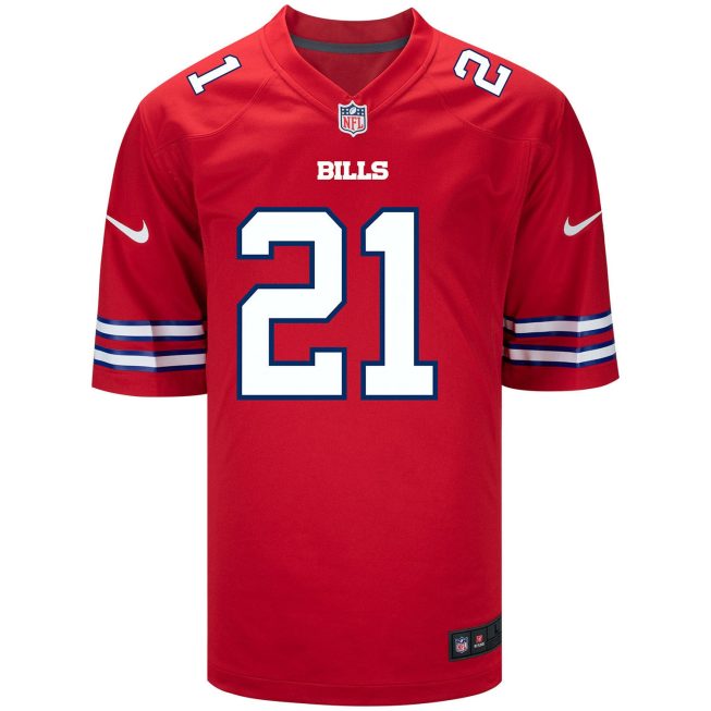 Jordan Poyer 21 Buffalo Bills Men Alternate Game Jersey - Red - Image 2