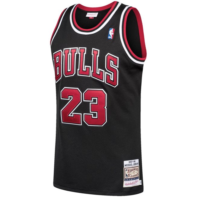 Michael Jordan Chicago Bulls Mitchell & Ness 1997/98 Hardwood Classics Authentic Jersey - Black - Image 2