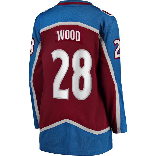 Miles Wood Colorado Avalanche Fanatics Women's Home Breakaway Player Jersey - Maroon - Image 3