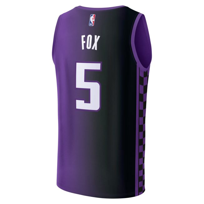 De'Aaron Fox Sacramento Kings Fanatics Fast Break Replica Player Jersey - Statement Edition - Purple - Image 3