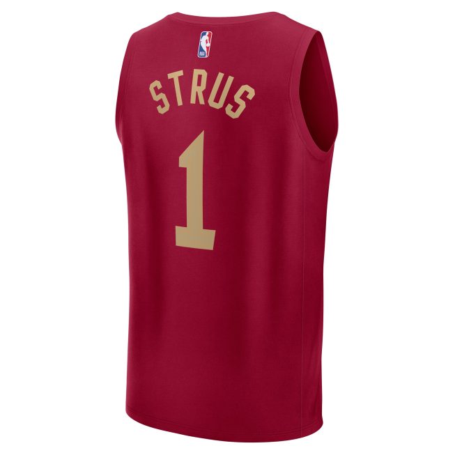 Max Strus Cleveland Cavaliers Fanatics Fast Break Player Jersey - Icon Edition - Wine - Image 3