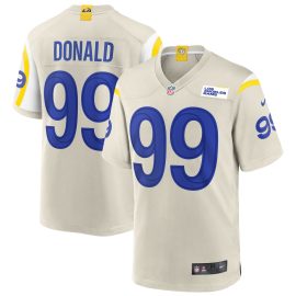 Aaron Donald Los Angeles Rams Game Jersey - Bone