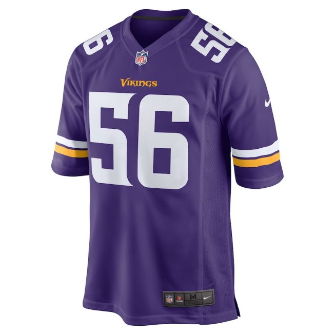 Garrett Bradbury 56 Minnesota Vikings Men Game Jersey - Purple - Image 2