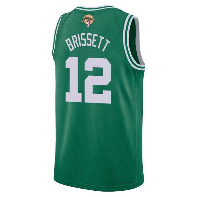 Oshae Brissett 12 Boston Celtics 2024 FINALS PATCH Icon Edition Jersey - Kelly Green - Image 2