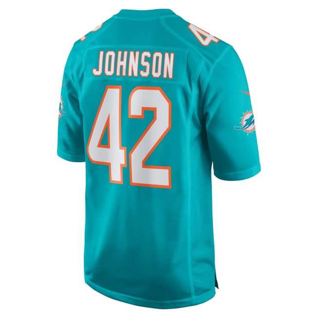 Alexander Johnson Miami Dolphins Game Jersey - Aqua - Image 3