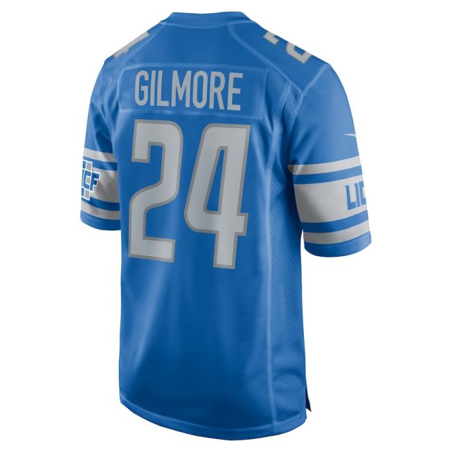 Steven Gilmore 24 Detroit Lions Men's Team Game Jersey - Blue - Image 3
