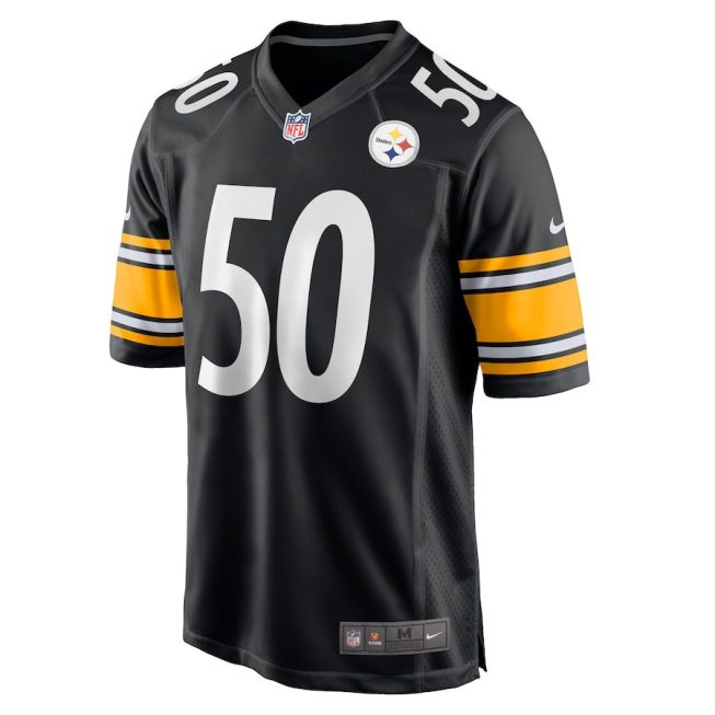 Elandon Roberts 50 Pittsburgh Steelers Men Game Jersey - Black - Image 2