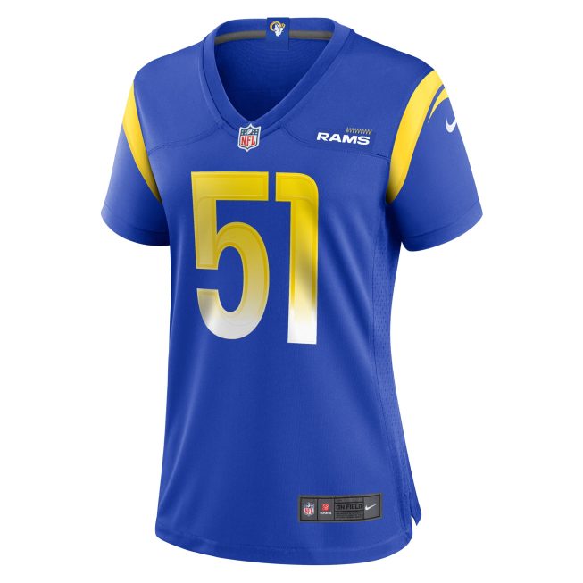 Zach VanValkenburg Los Angeles Rams Women's Team Game Jersey - Royal - Image 2