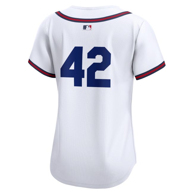 Atlanta Braves Women's 2024 Jackie Robinson Day Home Limited Jersey - White - Image 3