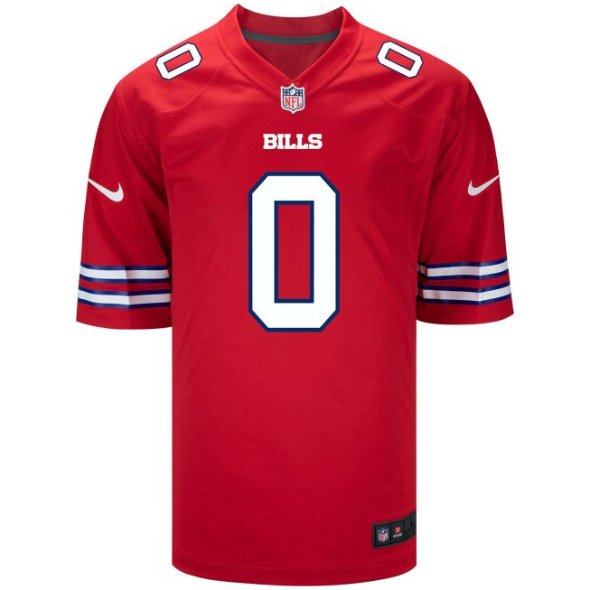 Nyheim Hines 0 Buffalo Bills Men Alternate Game Jersey - Red - Image 2