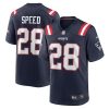 Ameer Speed 28 New England Patriots Men Team Game Jersey - Navy