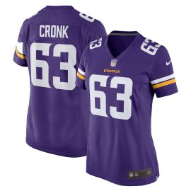 Coy Cronk 63 Minnesota Vikings Team Game Women Jersey - Purple