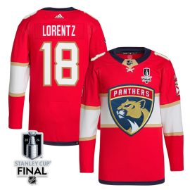 Steven Lorentz 18 Florida Panthers 2024 STANLEY CUP Final Home Breakaway Jersey - Men, Red