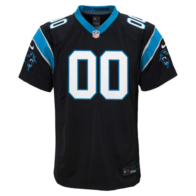 Carolina Panthers Custom YOUTH Game Jersey - Black - Image 2