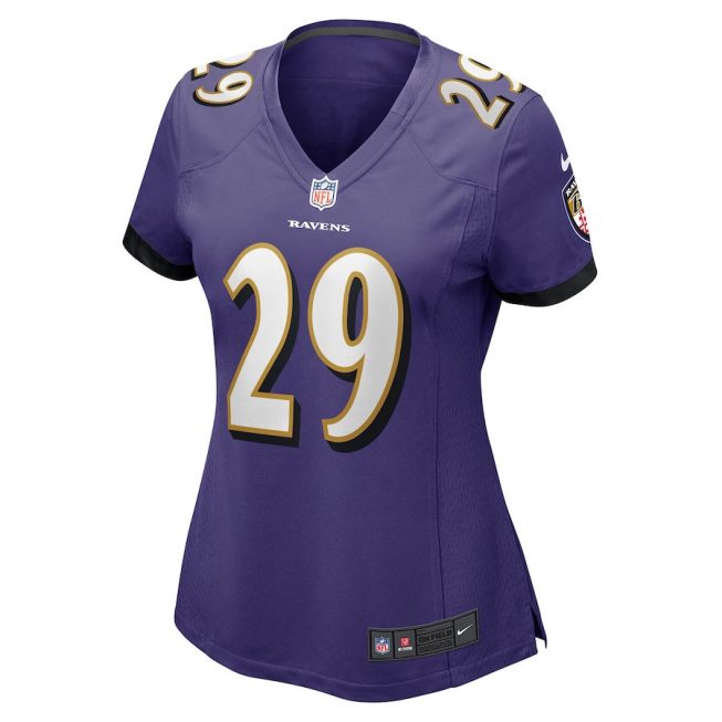 Ar'Darius 29 Washington Baltimore Ravens Women Game Jersey - Purple - Image 2