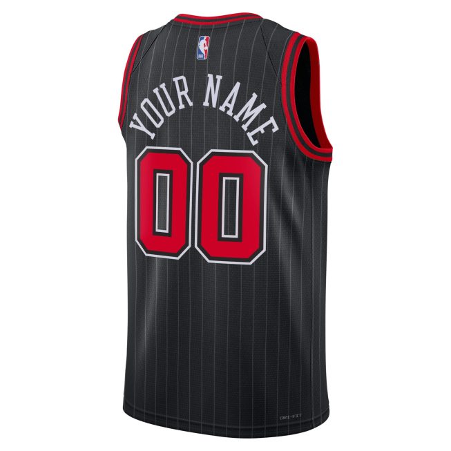 Chicago Bulls Jordan Brand Unisex 2022/23 Swingman Custom Jersey - Statement Edition - Black - Image 3