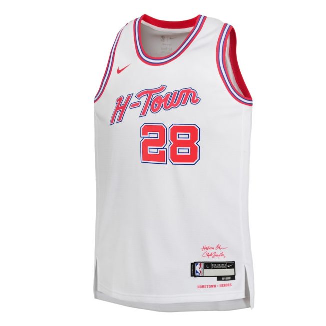 Alperen Sengun 28 Houston Rockets 2023/24 City Edition Swingman YOUTH Jersey - White - Image 2