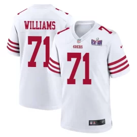 Trent Williams 71 San Francisco 49ers Super Bowl LVIII Patch Game Men Jersey - White