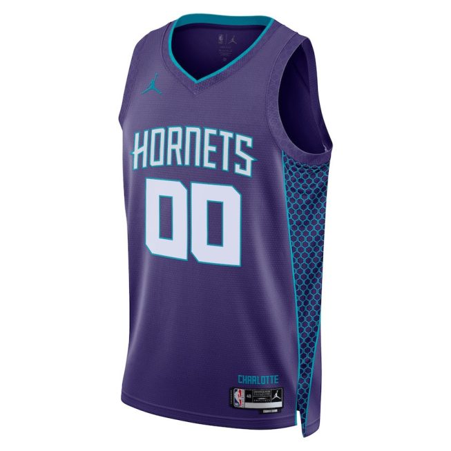 Charlotte Hornets 2023/24 Statement Swingman Custom Men Jersey - Purple - Image 2