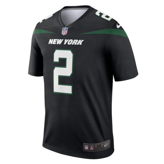 Zach Wilson 2 New York Jets Men Legend Jersey - Black - Image 2