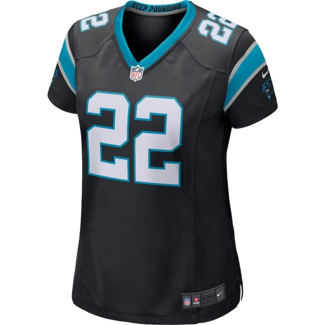 Christian McCaffrey 22 Carolina Panthers Women's Game Jersey - Black - Image 2
