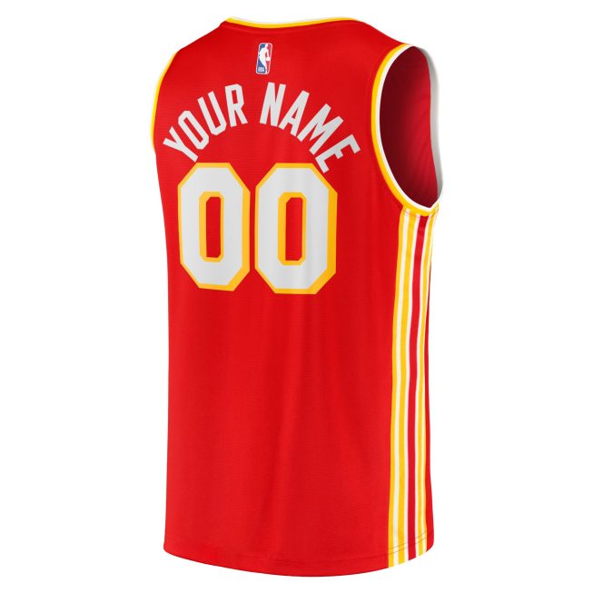 Atlanta Hawks Fanatics Youth Fast Break Custom Jersey - Red - Icon Edition - Image 3