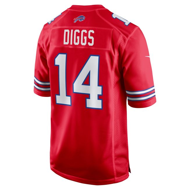 Stefon Diggs Buffalo Bills Alternate Game Jersey - Red - Image 3