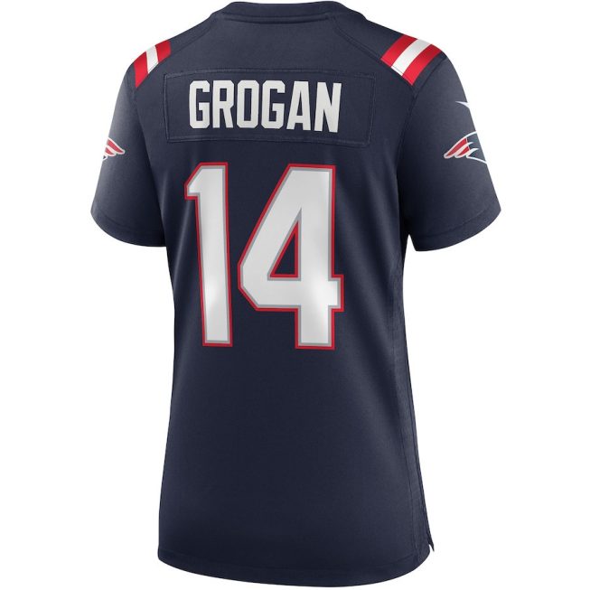 Steve Grogan 14 New England Patriots Women Game Retired Jersey - Navy - Image 3